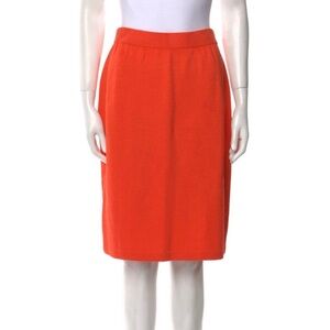 St. John Collection Knee Length Skirt Orange Size 6 M Wool